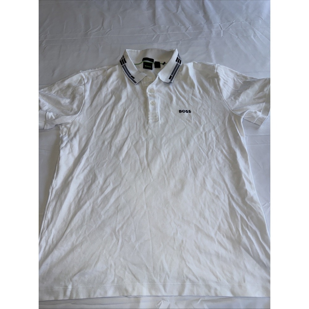 Boss Hugo Boss Paddy Slim Fit Sz L White Gray Black Trim